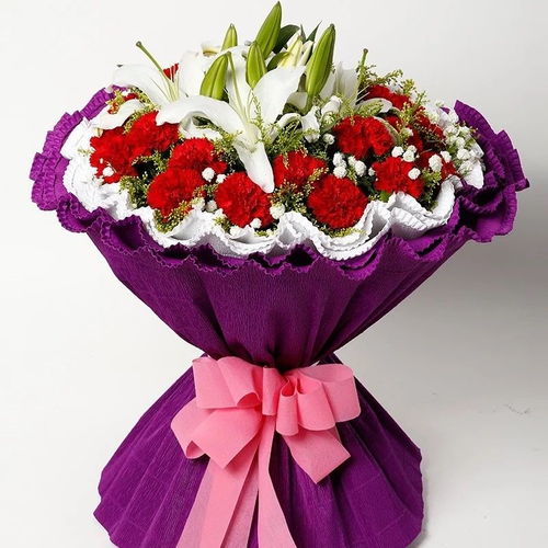 鮮花速遞19朵康乃馨花束生日禮物送長輩媽媽同城花店配送常熟鎮江